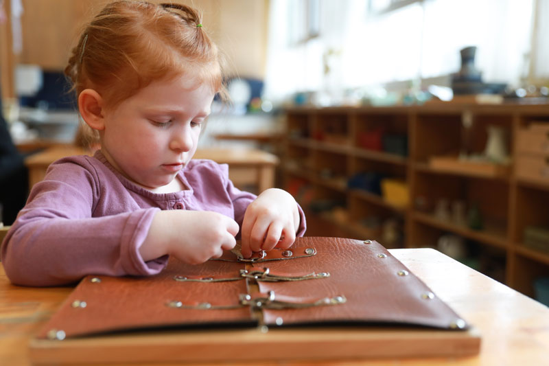 girl with leather book